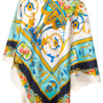 Apaszka jedwabna Atelier Versace niebieska