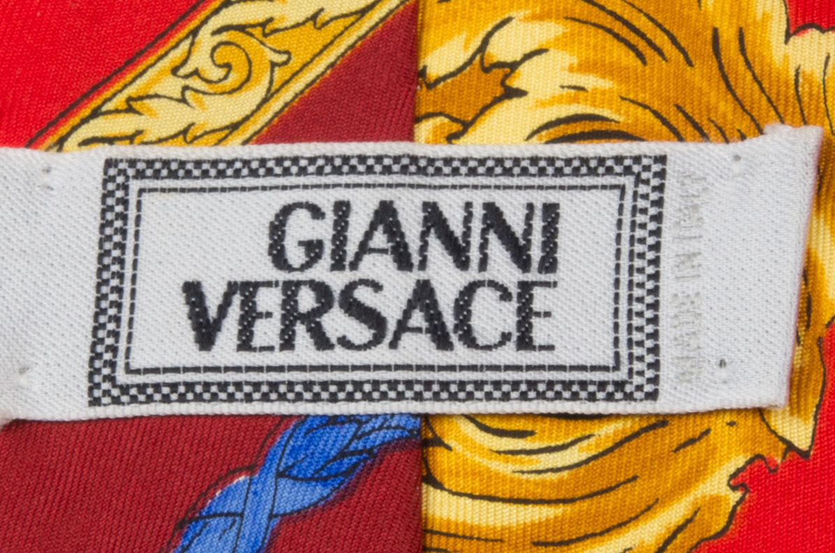 Krawat jedwabny Gianni Versace vintage lata 90-te