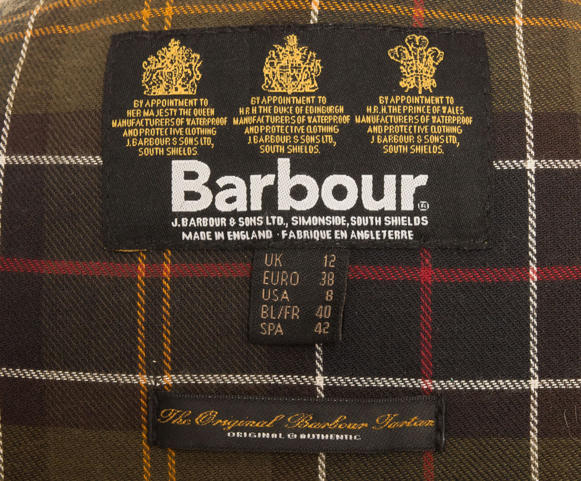 Waxed Barbour Jacket Short Shapped Peplum 38 - Vintage Store