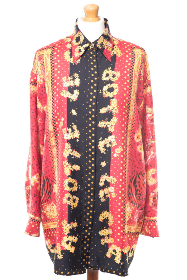 Koszula jedwabna Marina Sitbon Kamosho Paris vintage lata 80-te M-XL