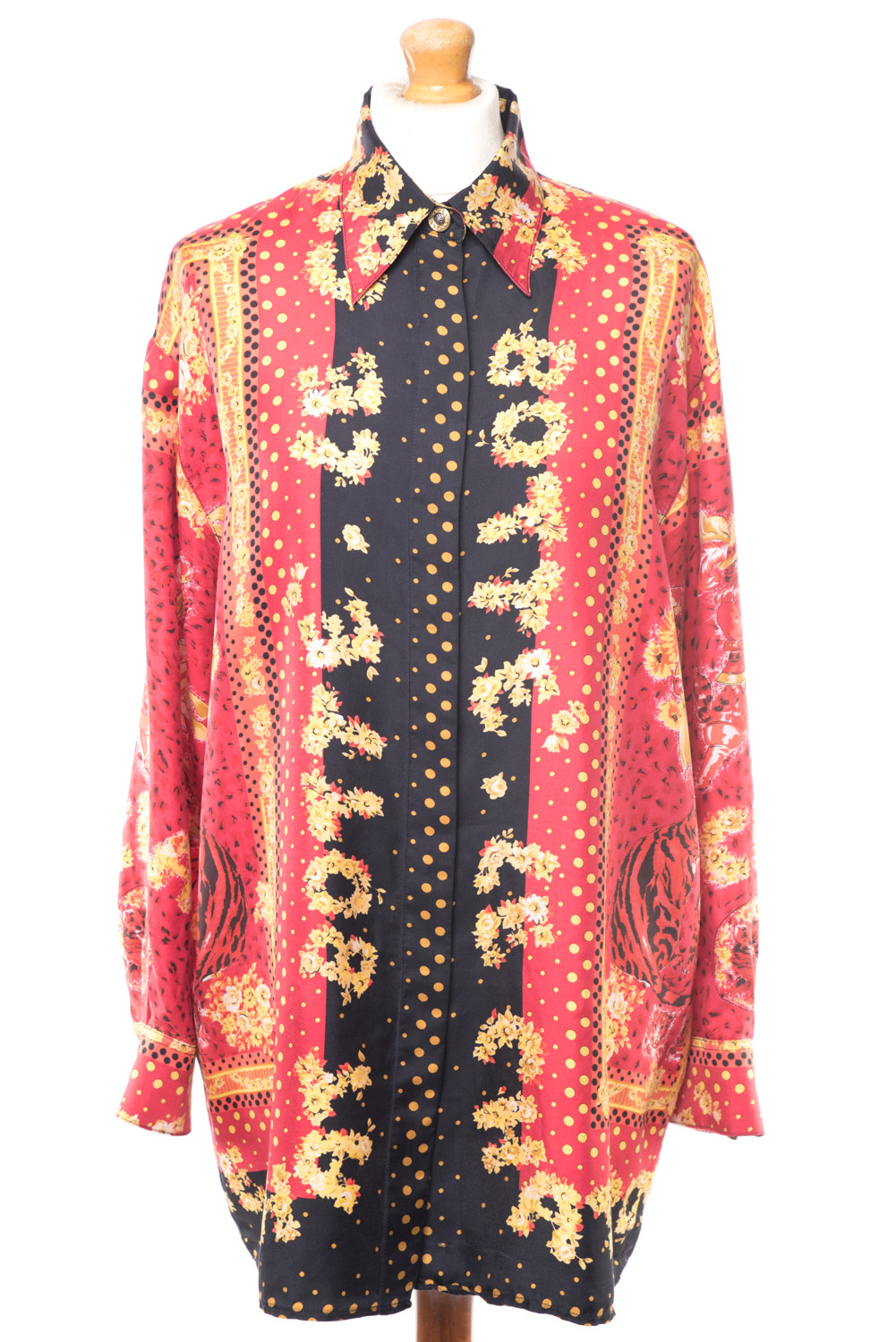 Koszula jedwabna Marina Sitbon Kamosho Paris vintage lata 80-te M-XL
