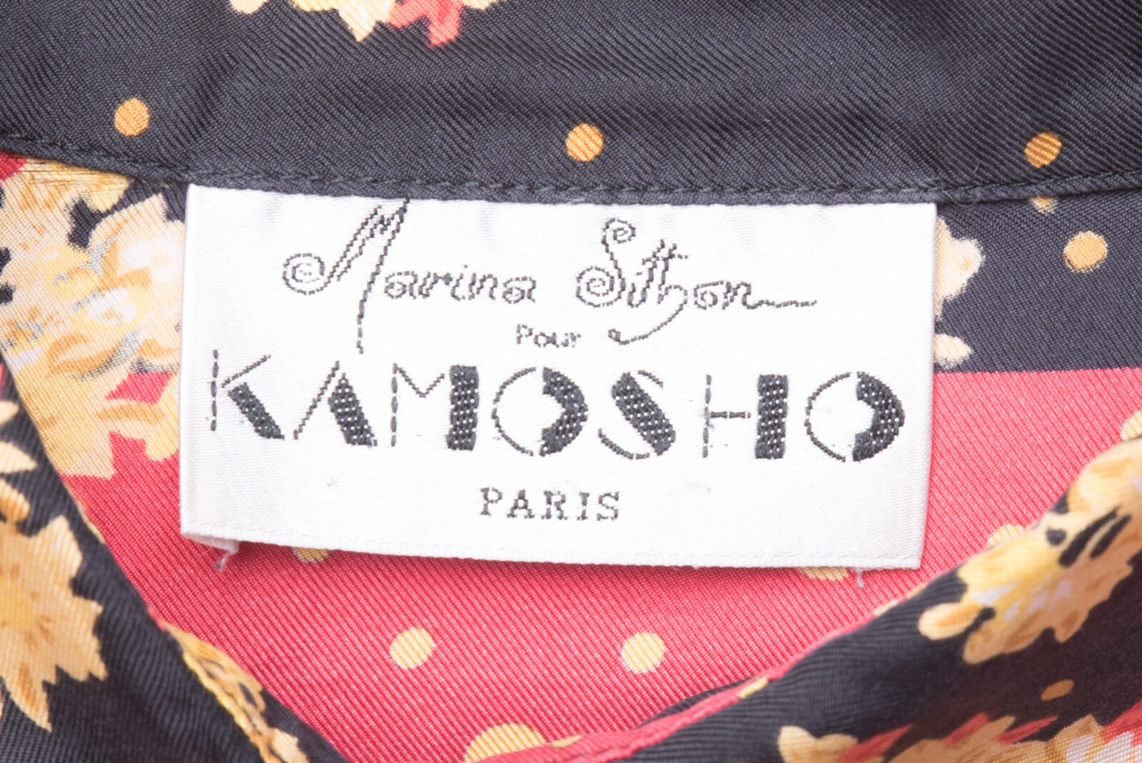 Koszula jedwabna Marina Sitbon Kamosho Paris vintage lata 80-te M-XL