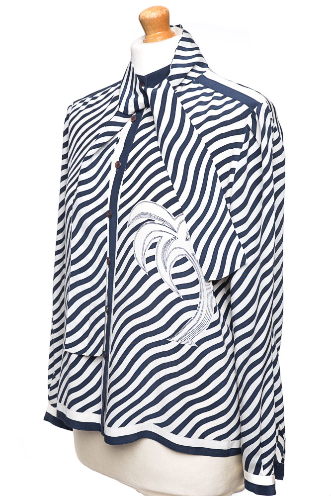 Louis Feraud Silk Trompe L''oiel Blouse For Sale at 1stDibs  louis feraud  shirt, louis feraud silk blouse, feraud paris shirt