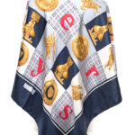 Apaszka jedwabna Burberry Nova Check (w wersji granatowej)