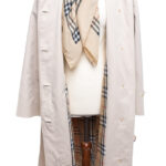 Płaszcz Burberry trencz z paskiem w kolorze kości słoniowej (ivory) 38/40 (M/L)