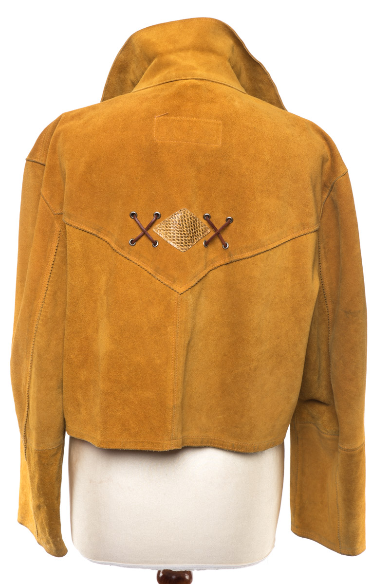 Kurtka skórzana zamszowa vintage w stylu Western M/L
