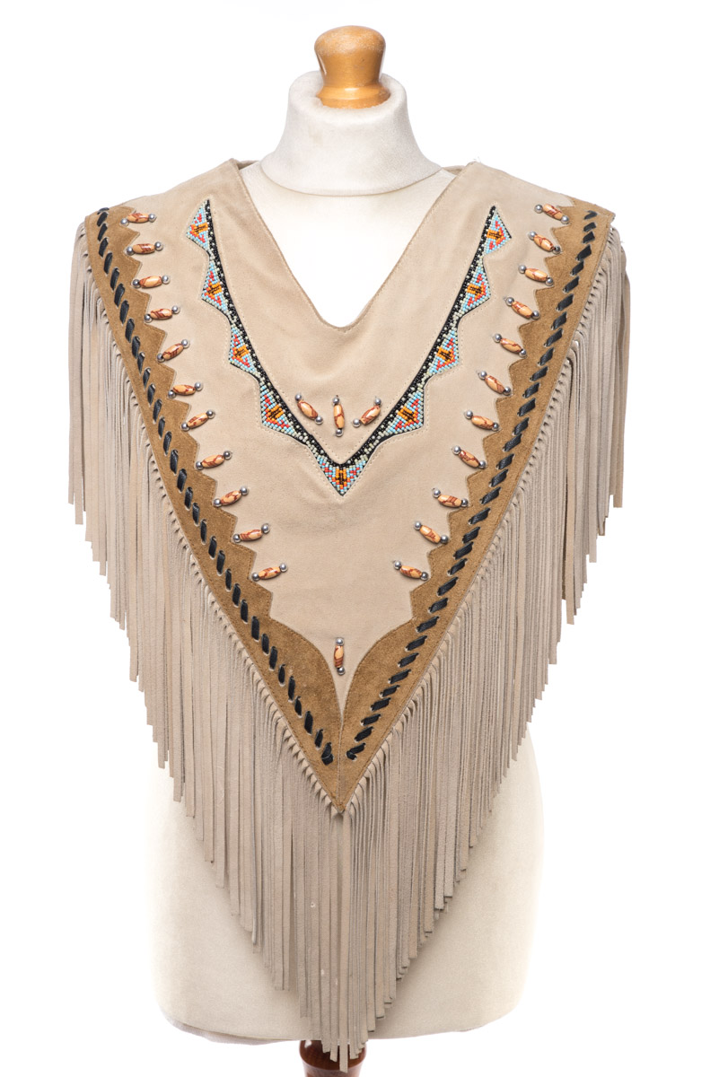 Kamizelka skórzana zamszowa vintage w stylu Western one size