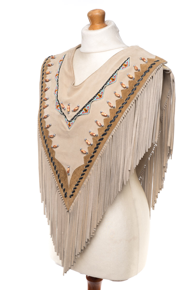 Kamizelka skórzana zamszowa vintage w stylu Western one size