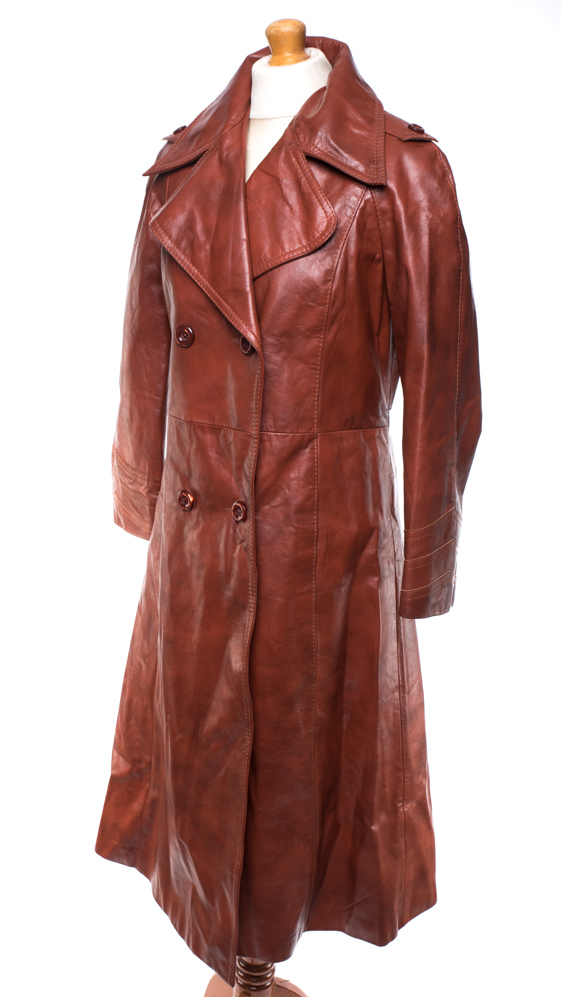 Płaszcz skórzany vintage lata 70-te 36/38 (S/M)