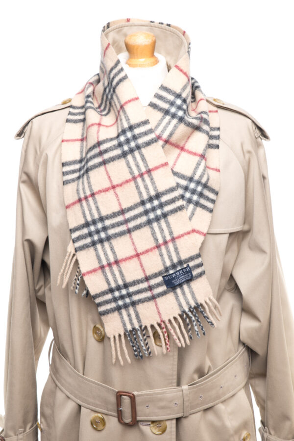 Szalik Burberry London wełniany unisex (beżowy) krótki