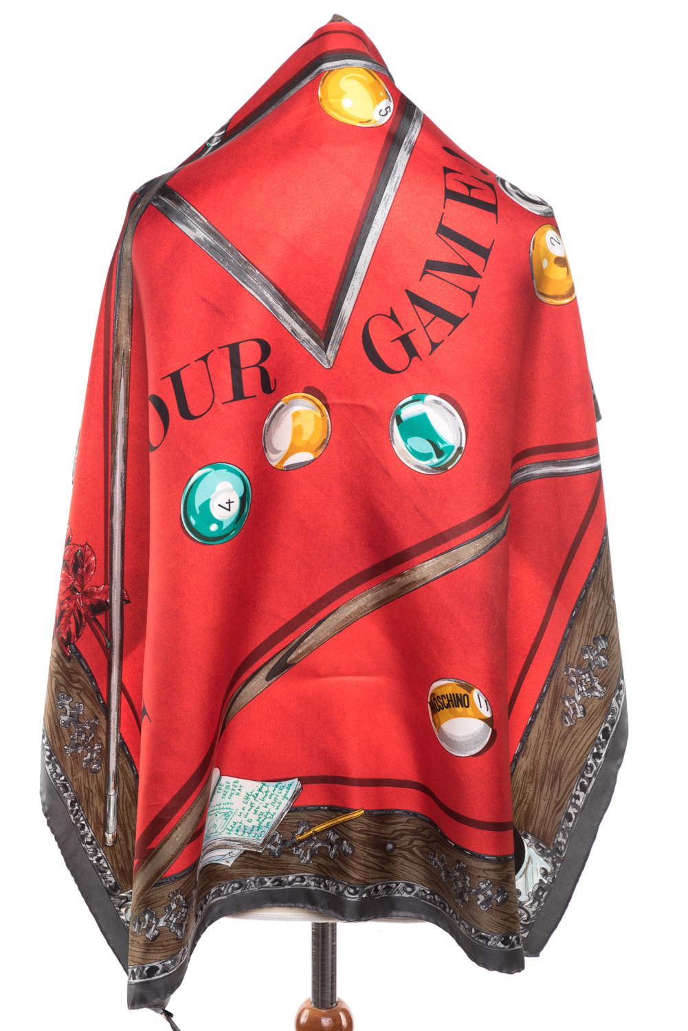 Apaszka jedwabna Moschino Larioseta Play Your Game