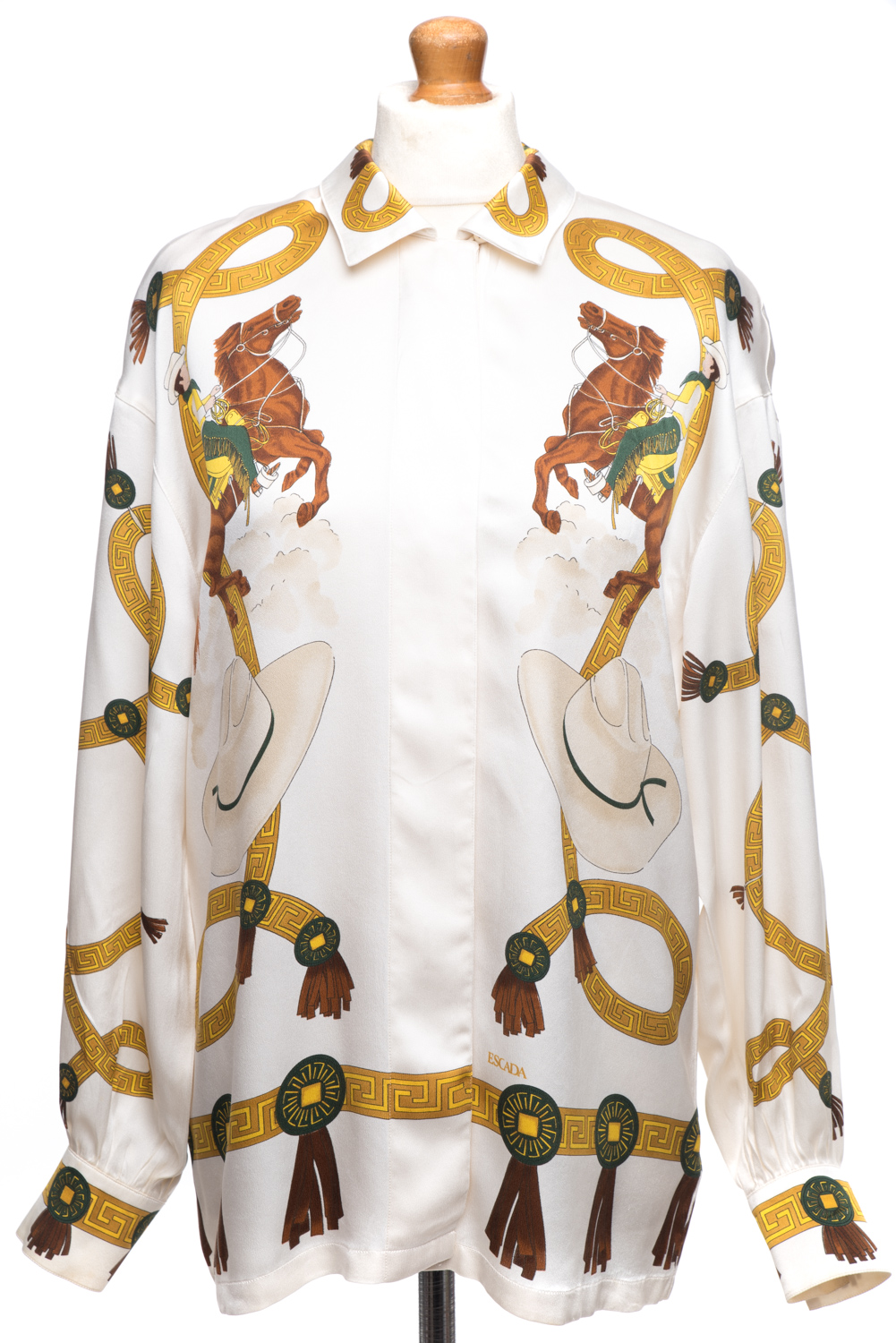 Koszula Escada Margaretha Ley jedwabna vintage lata 80-te 38/40 (M/L)