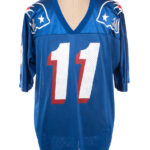 Koszulka z ligi futbolu amerykańskiego NFL Champion New England Patriots Drew Bledsoe 11  M/L