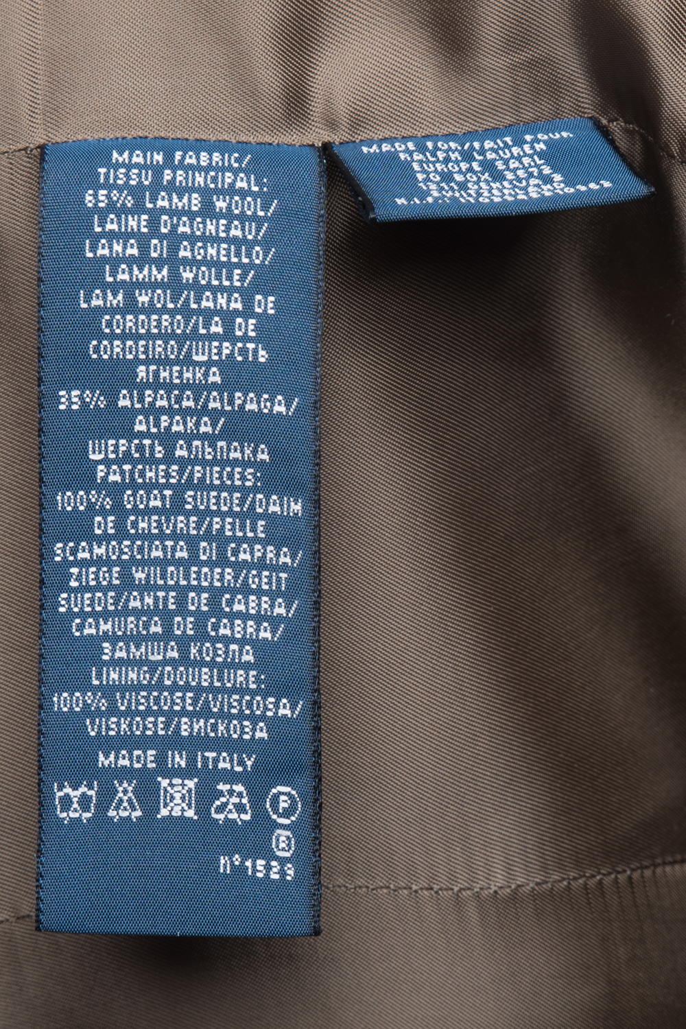 Żakiet tweedowy Ralph Lauren wełna/alpaka zamszowe łaty 36 (S)
