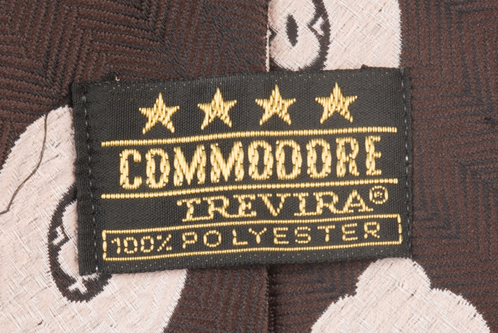 Krawat vintage lata 70-te Commodore Trevira (bardzo szeroki)