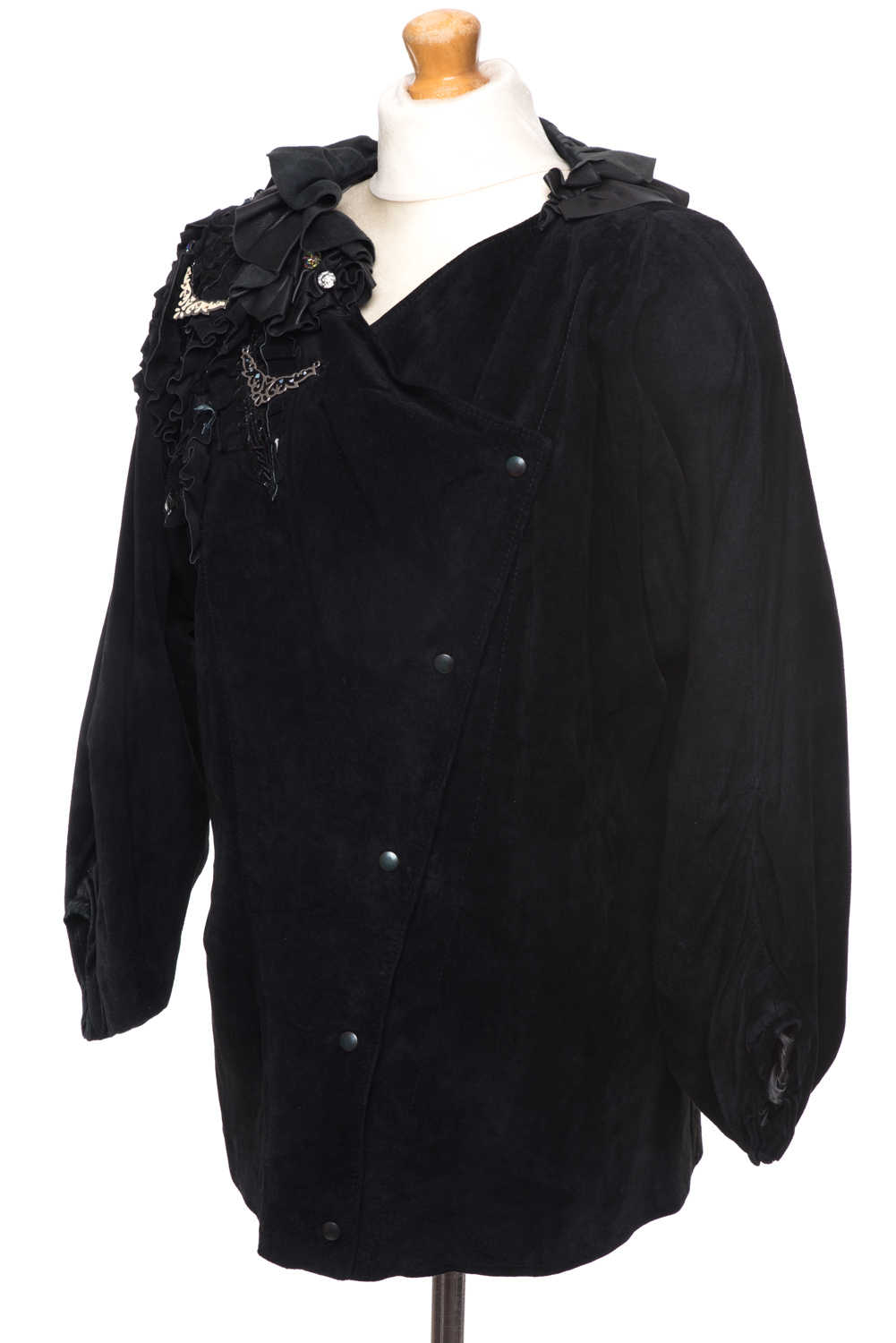 Kurtka skórzana zamszowa vintage lata 80-te M-XL oversize