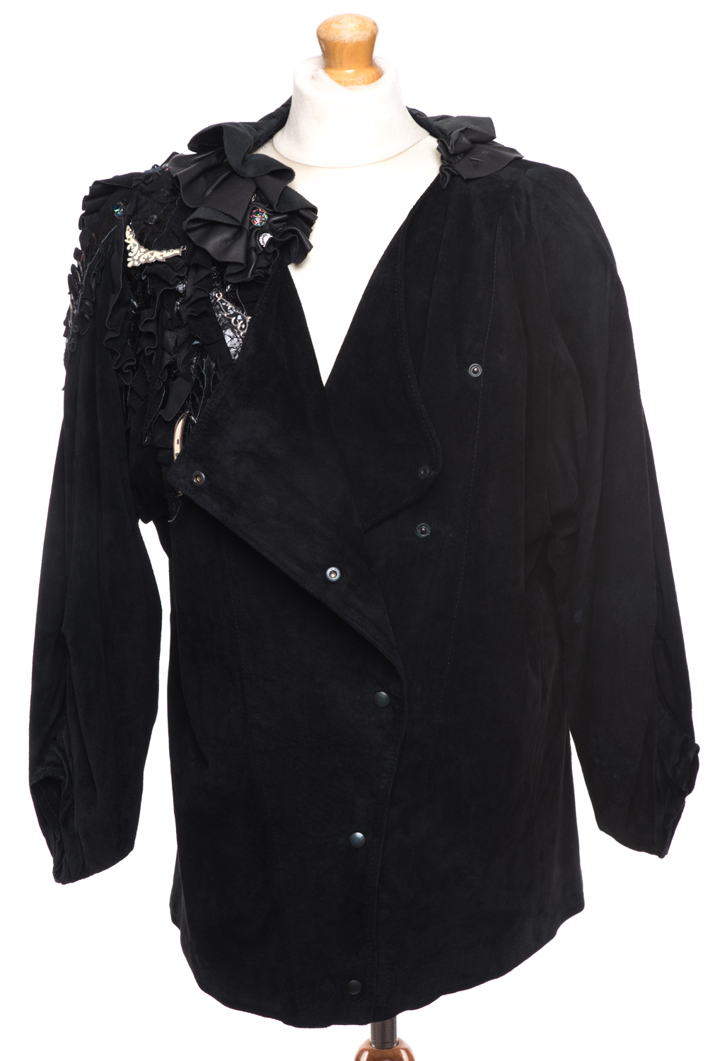 Kurtka skórzana zamszowa vintage lata 80-te M-XL oversize