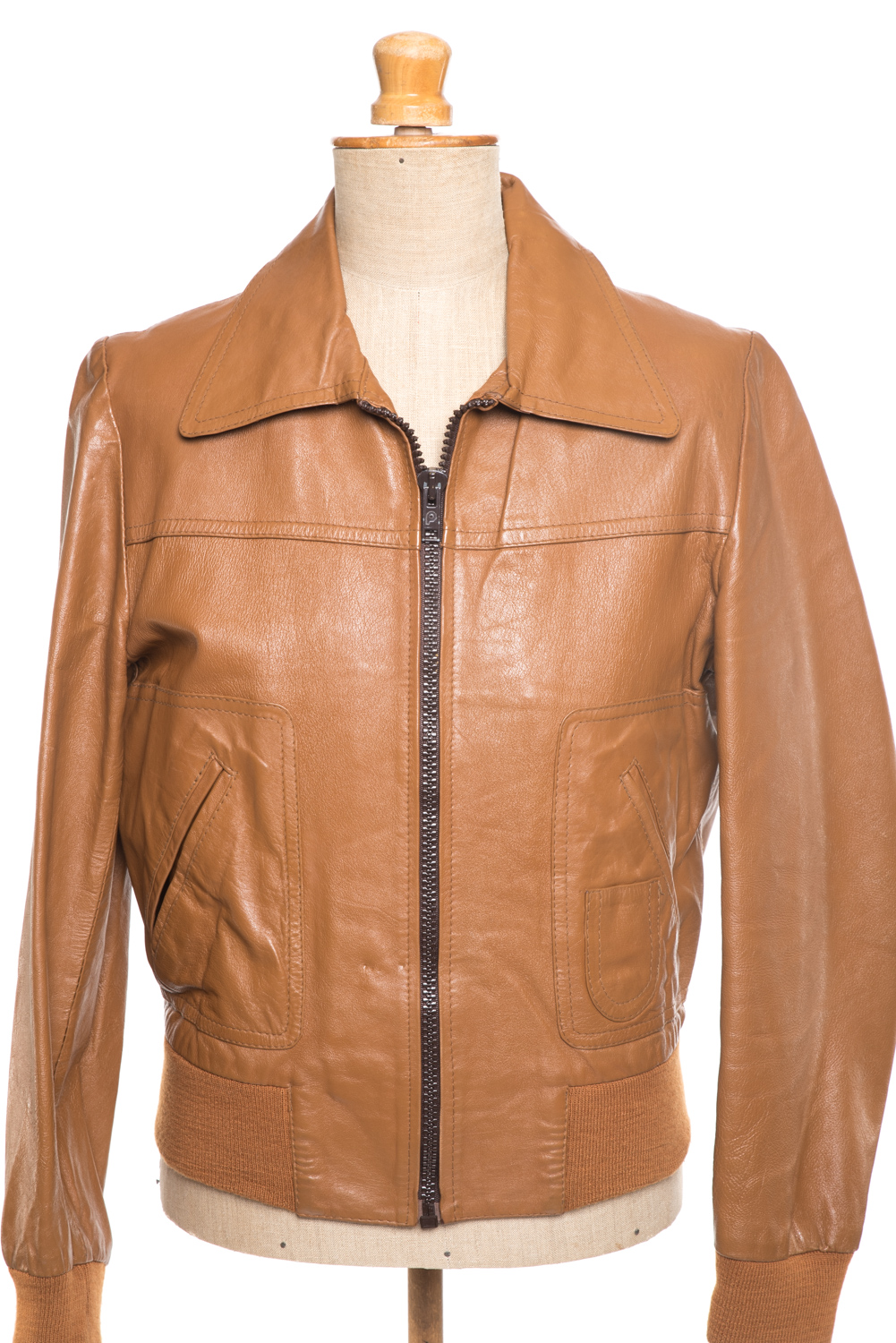 Kurtka skórzana vintage lata 70-te M/L