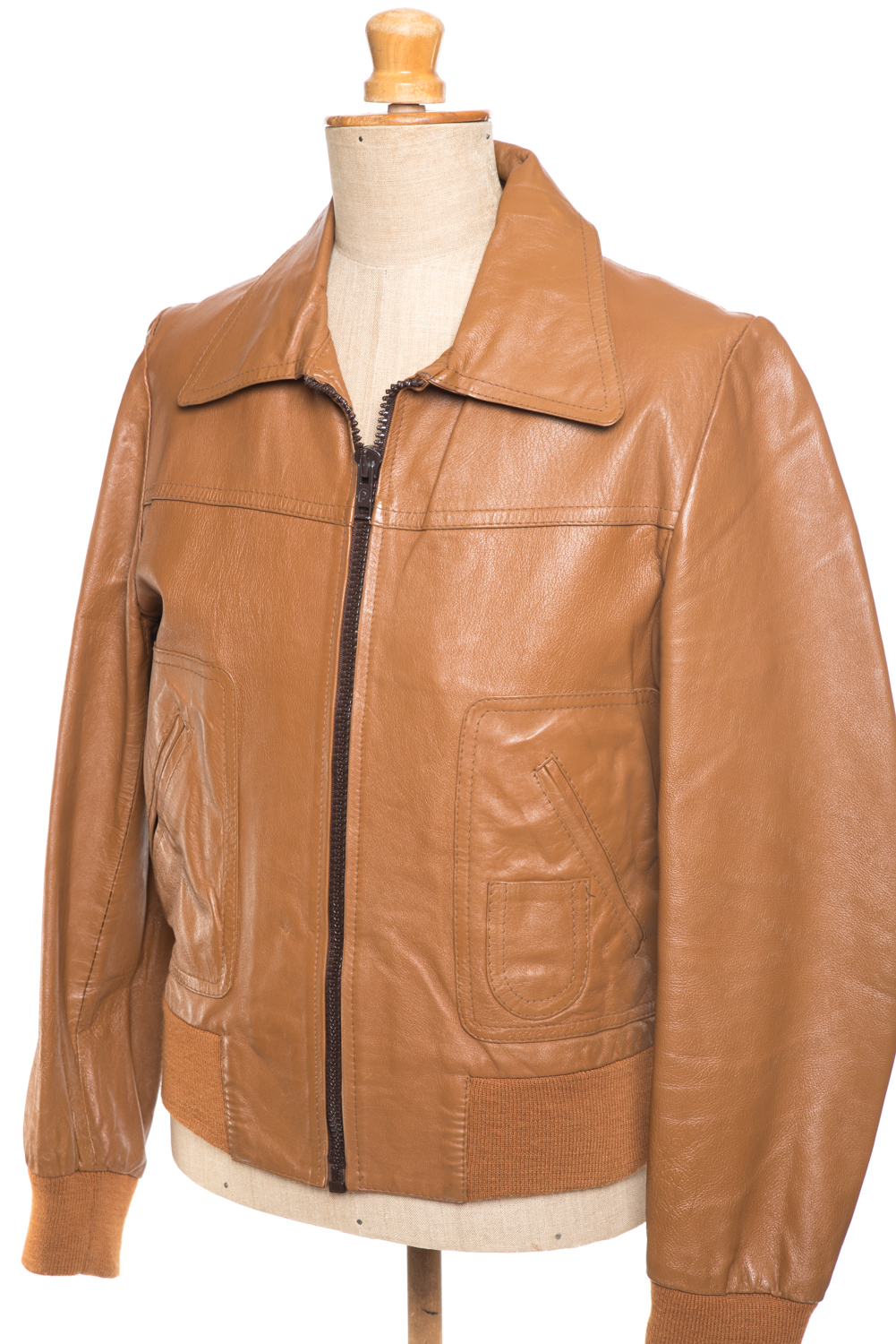 Kurtka skórzana vintage lata 70-te M/L