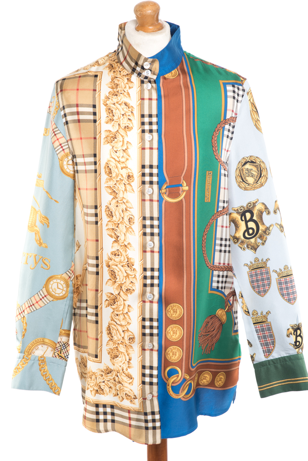 Koszula jedwabna Burberry London apaszkowa (archive scarves print) 34-36 (XS/S)