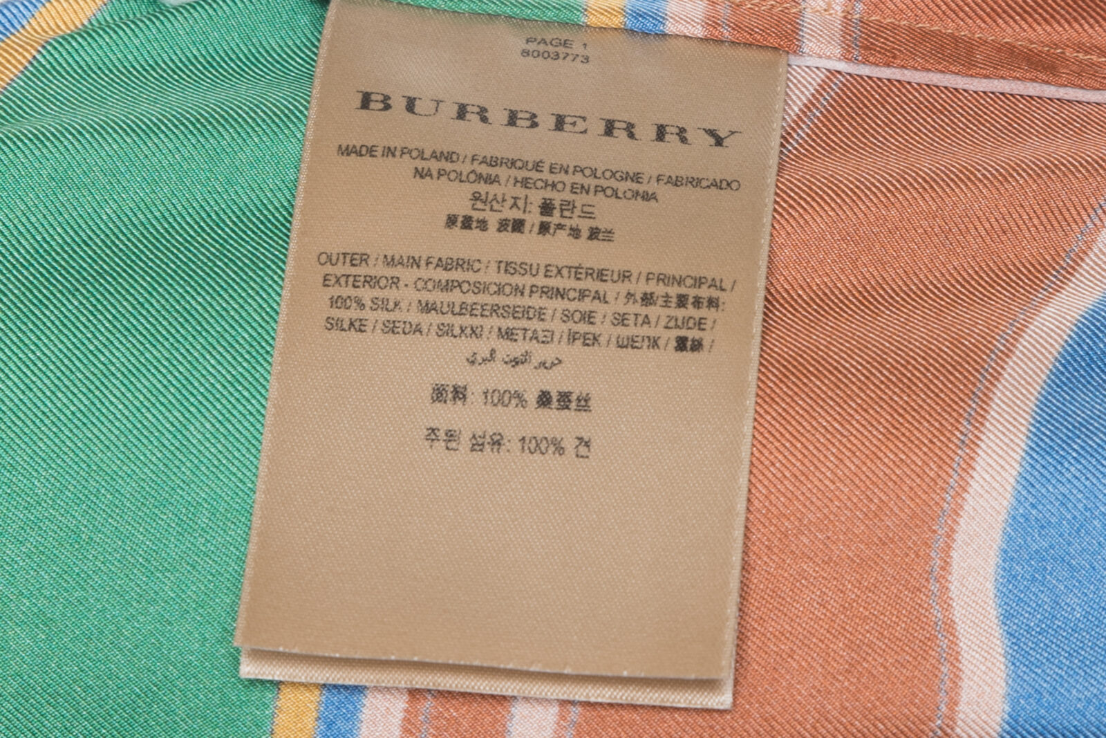 Koszula jedwabna Burberry London apaszkowa (archive scarves print) 34-36 (XS/S)