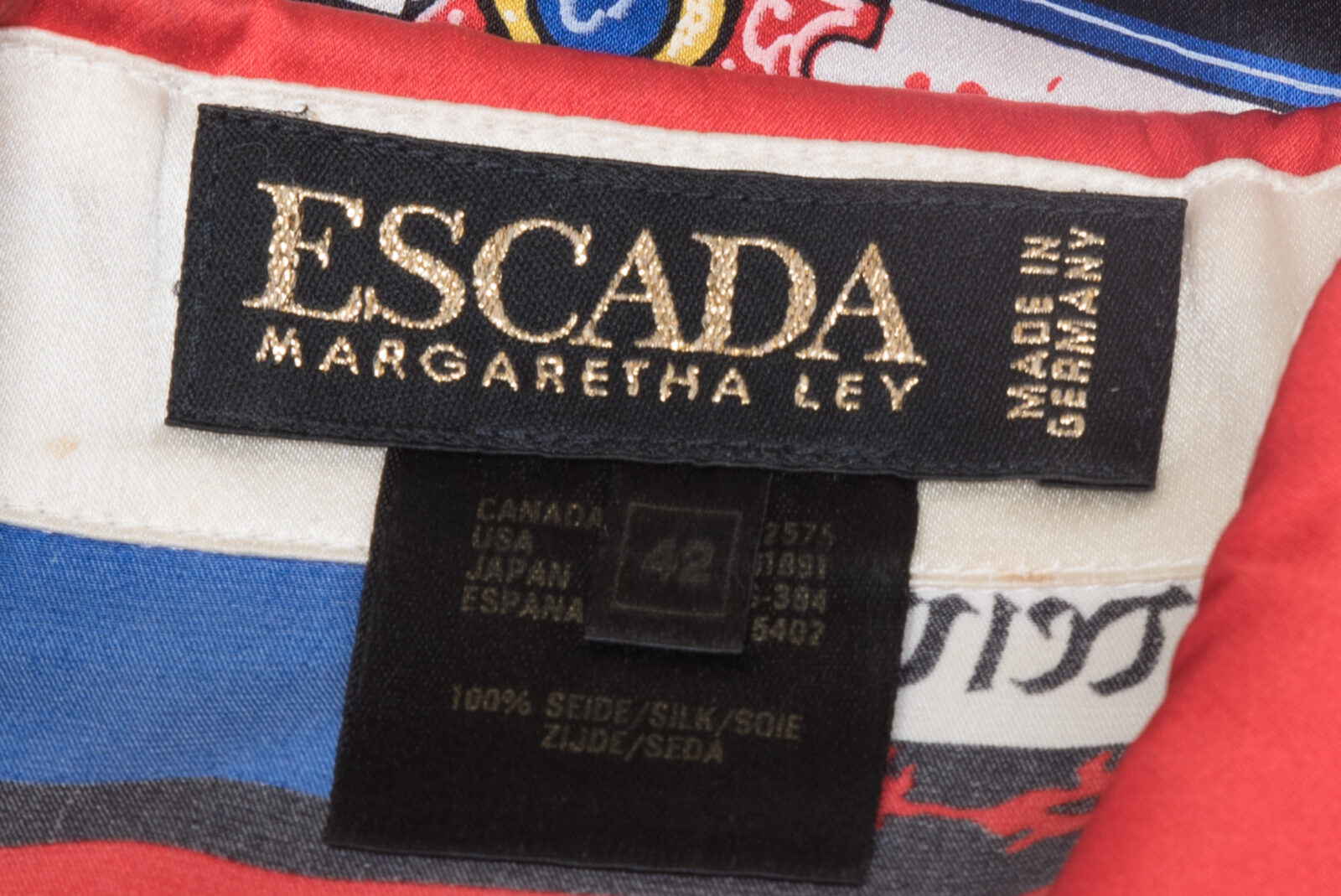 Koszula Escada Margaretha Ley jedwabna vintage z lat 90-tych M-XL