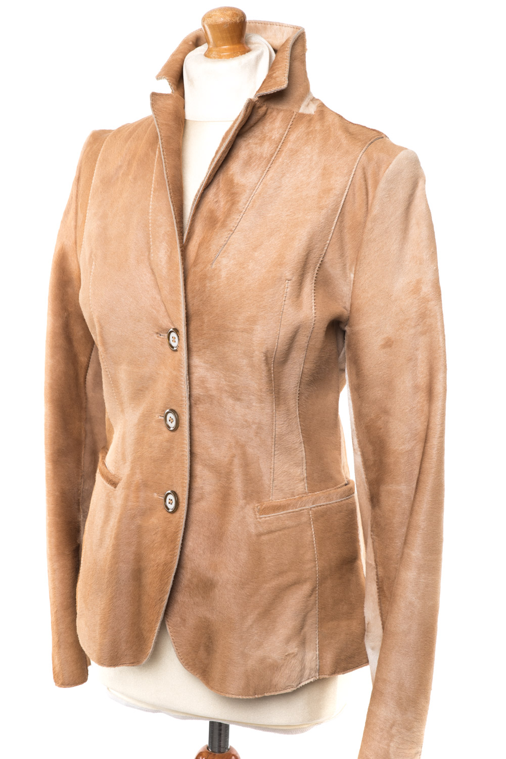 Kurtka skórzana z włosiem/żakiet Hugo Boss pony hair 36/38 (S/M)