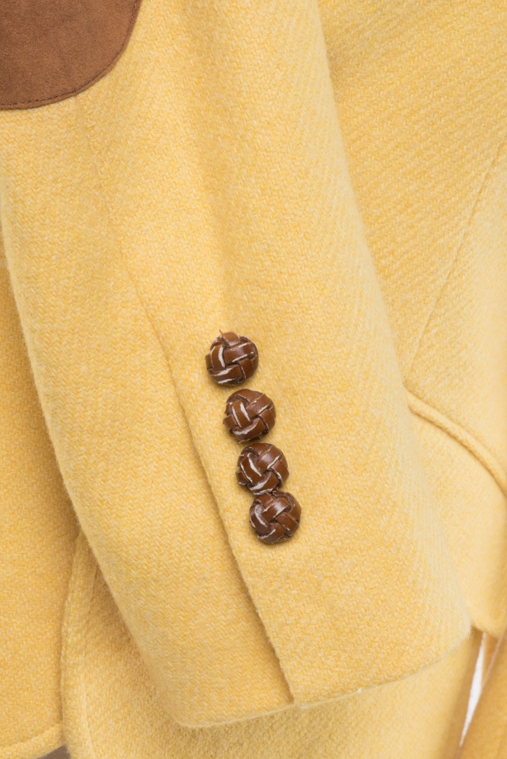 Żakiet tweedowy Ralph Lauren Polo wełniany z zamszowymi łatami 38 (M)