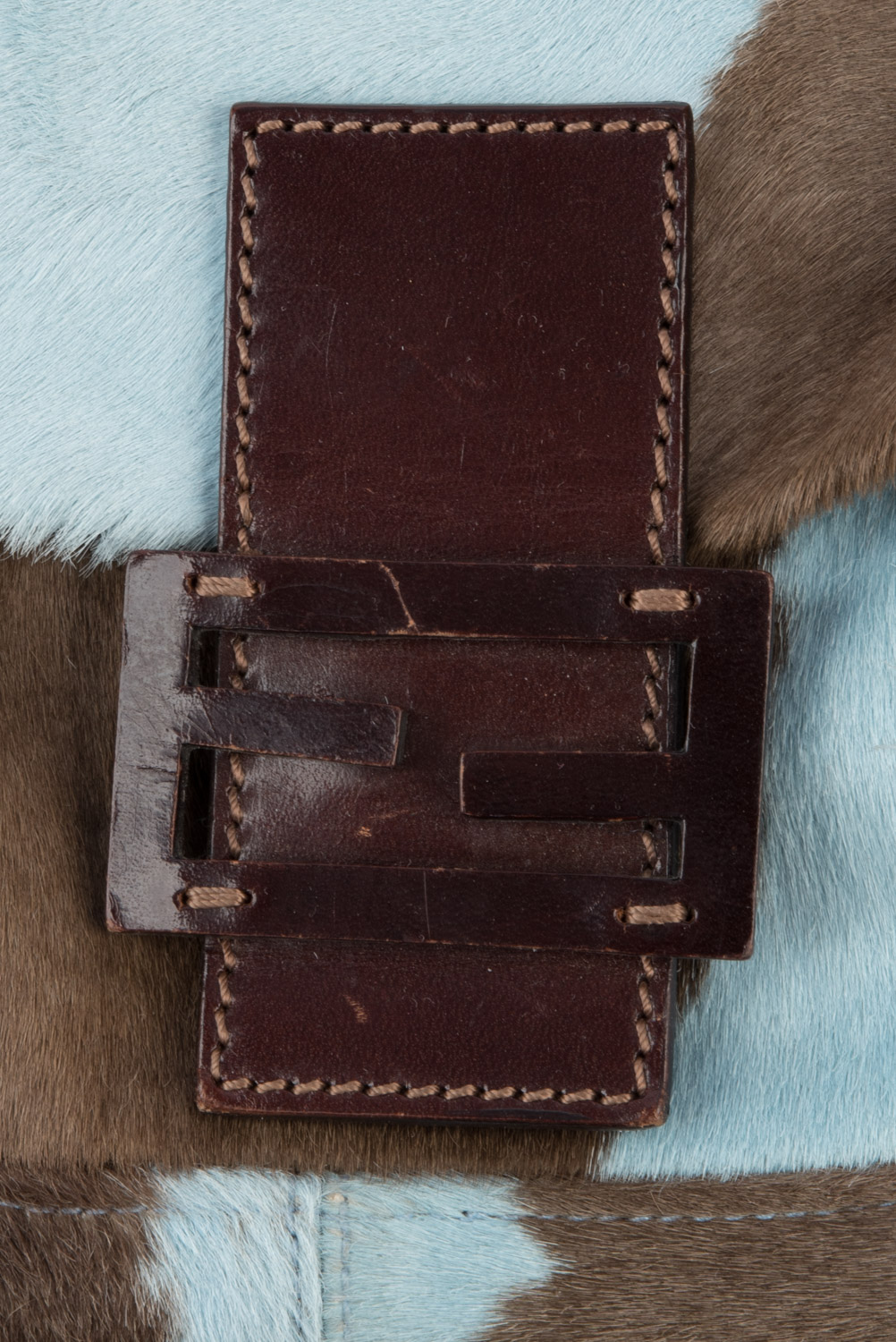 Torebka Fendi vintage lata 90-te pony hair (blue cow print calfskin)